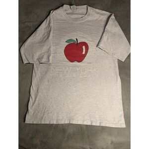 VTG‎ New York Big Apple White Men's XL T-Shirt Heavy Rugged Made in USA Outdoors
